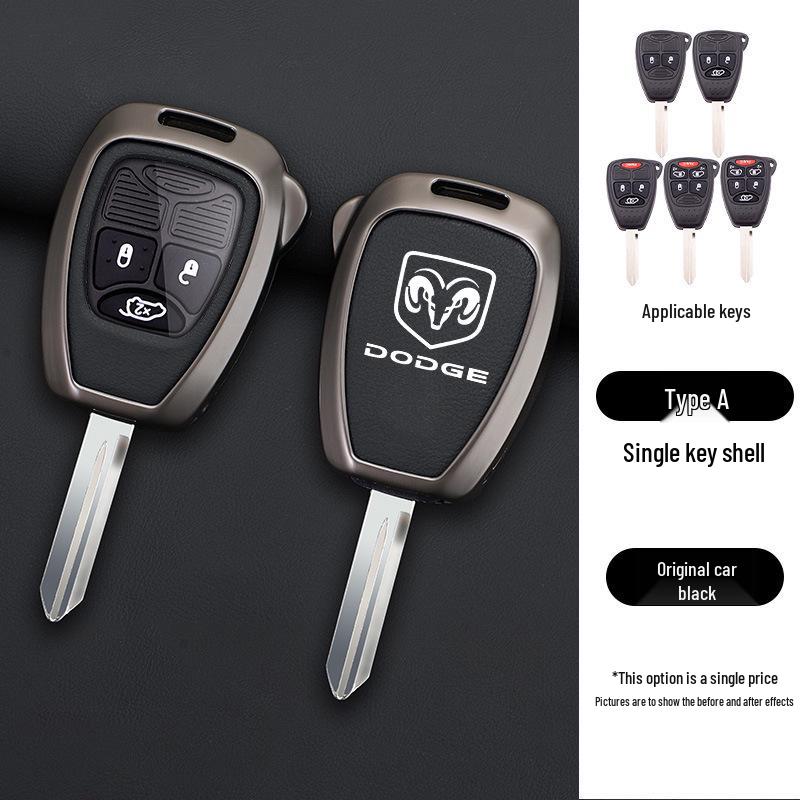 Dodge Straight Key Cover - Ku Bird Metal Shell, Vintage Remote Full Package Buckle for Men/Women
