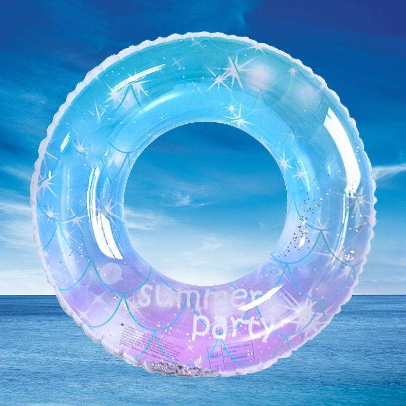 New Rainbow Flower Swimming Ring Water Sports Internet Celebrity Little Fairy Thickened PVC Children's Swimming Ring