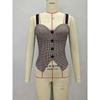 Fashion Style Retro Plaid Camisole Fashion Elegance Button French Style Silm Tops Camisole Top