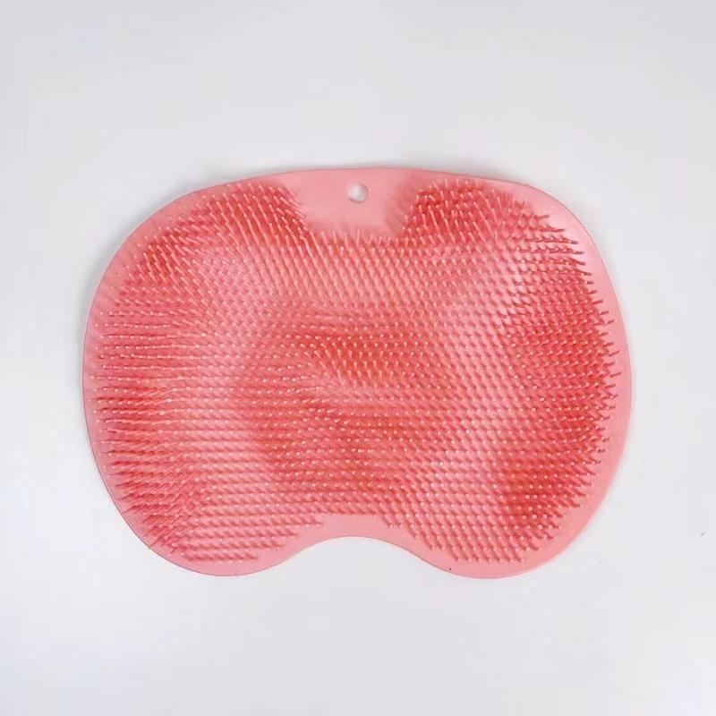 

Back and Foot Shower Scrub with Suction Cups Massager Full Body Exfoliating Massage Lazy Foot Wash Pad 1PCS розовый