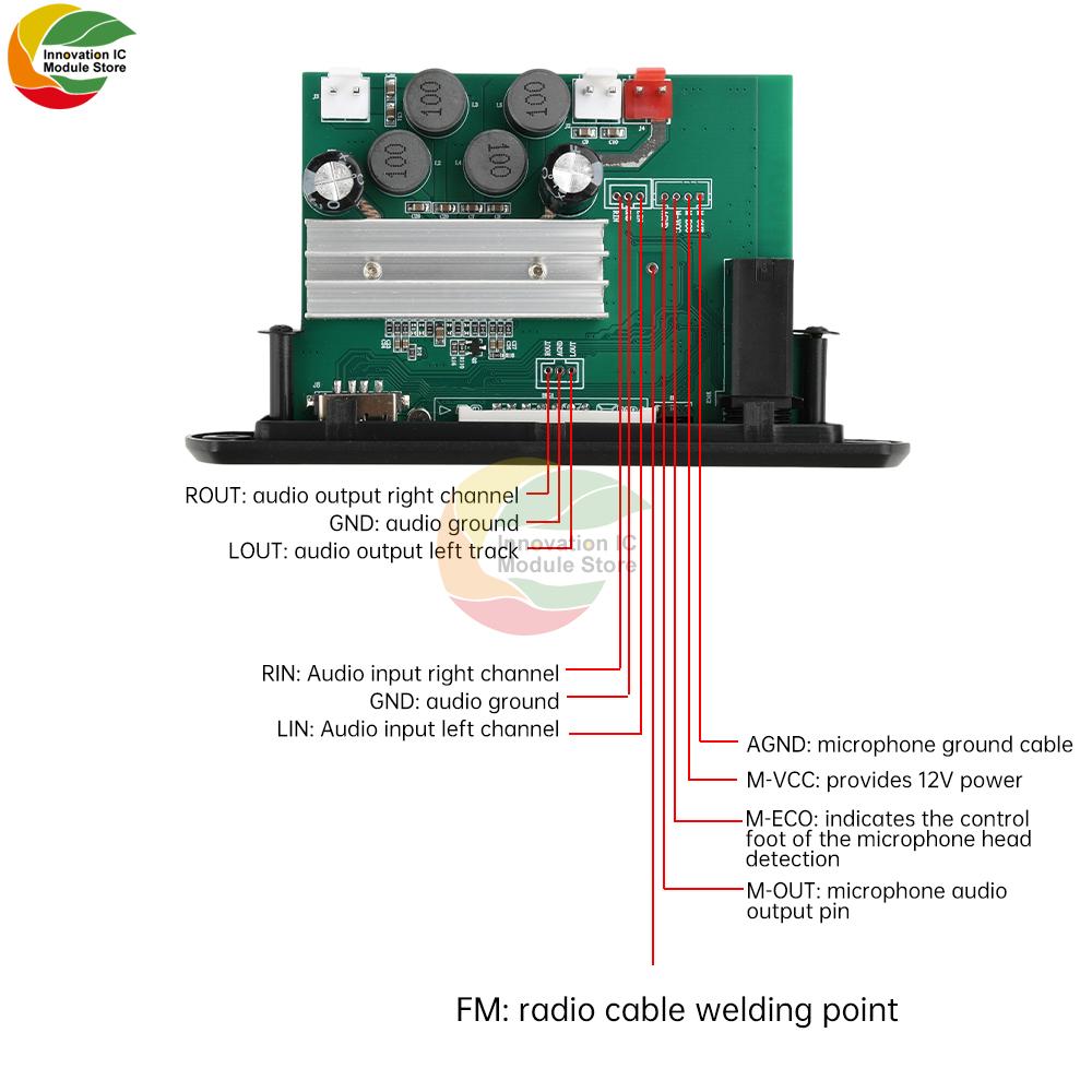 DC 6-24V MP3 BT Decoding Board Audio Decoding Module Power 2 * 80W With Amplifier Speaker Bt Amplifier Board Decoder