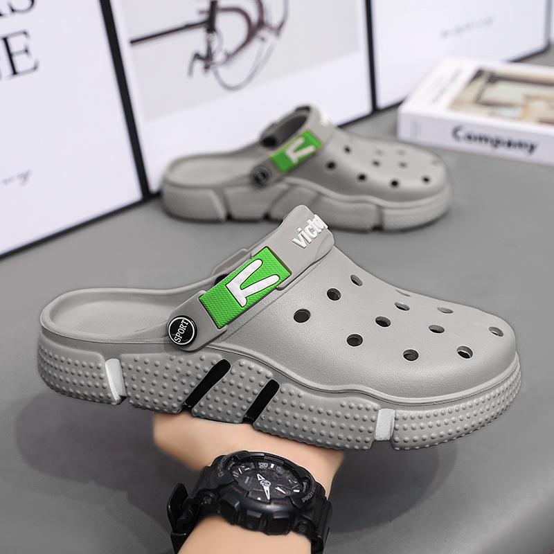 Men's Oversized Hollow Garden Shoes - Soft Sole Casual Sandals & Slippers for Outdoor Beach Fashion