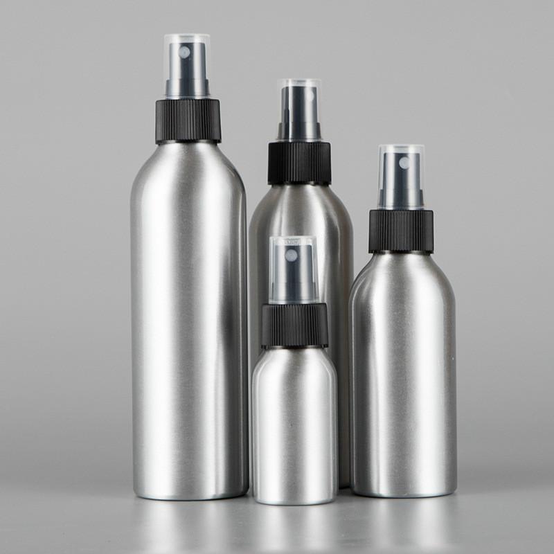 Hot 1pc 30ml 50ml 100ml Aluminium Spray Atomiser Bottle Refillable Empty Bottles Black Pump Atomizer Cosmetic Packaging Tool