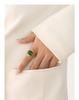 Exquisite Non-Fading Emerald Crystal Ring for Women - Gold-Plated Titanium Steel