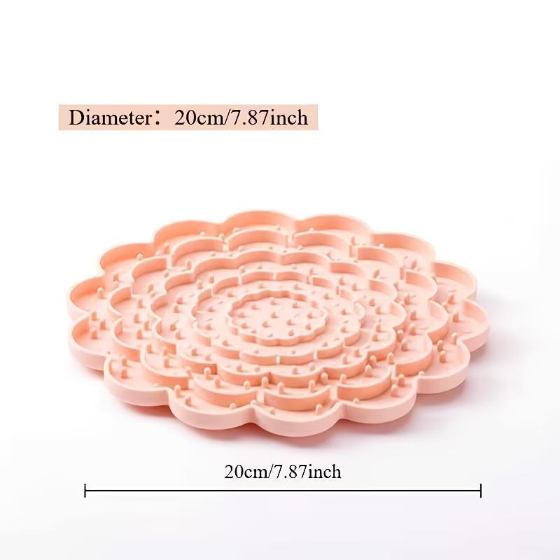 1pc Sunflower Pet Licking Pad Silicone Pet Slow Food Tableware Bowl Suction Cup Dog Licking Pad Slow Food Pad