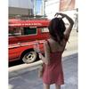 Mori red plaid suspender dress short temperament sweet and spicy style summer 2026 new super fairy explosion