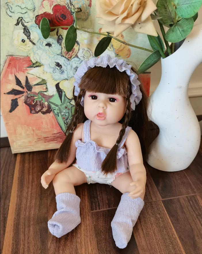 

Реалистичная кукла-реборн, мягкий винил, кукла-девочка-новорожденная в розовом наряде и шляпке, реалистичная игрушка-малыш для детей, подарок на день рождения, Рождество (11,8 дюйма) 30cm whole doll (packed in bags)