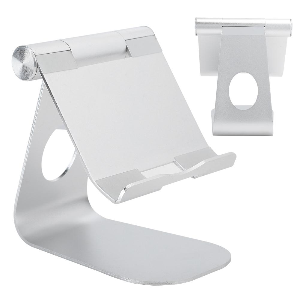 Universal Aluminum Alloy Desk Phone Stand Adjustable Bracket For Mobile Phone TabletSilver