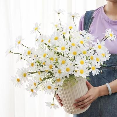 Artificial Flowers 5 Heads Faux Silk Wildflowers with Stems Fake Spring Flower Bouquet for Home Wedding Garden Vase Decor