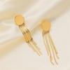 316L Stainless Steel New Fashion Fine Jewelry Metal Modern Punk Round Tassel Stud Earrings For Women