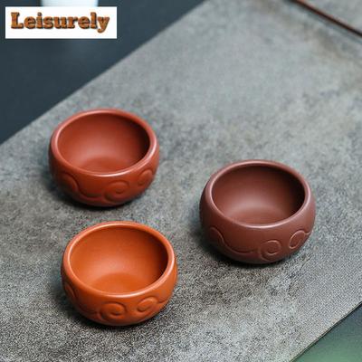 2pc/lot Chinese Purple Clay Teacup Portable Personal Single Cup Beauty Tea Set Handmade Custom Zisha Mug Tea Accessories 40ml