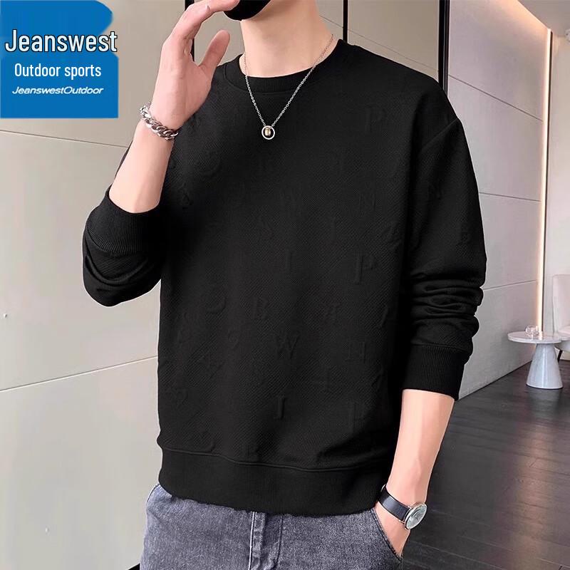 Jeanswest Unisex Casual Long Sleeve Round Neck T-Shirt