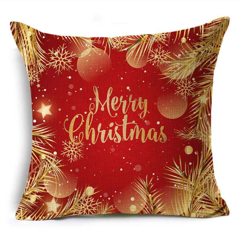 Home Decor Nordic Christmas Red Printed Polyester Pillowcase For Living Room Bedroom Decor Funda De Almohada