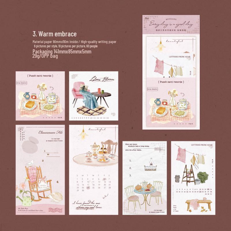 Retro Hand-Painted Style Sticky Notes for Warm Home Diaries and Collages