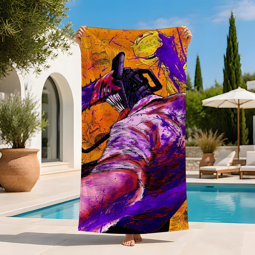 Anime C-Chainsaw M-Man Towel Extra Large Beach Towel Quick Dry Sand Free Super Absorbent Lightweight Hot