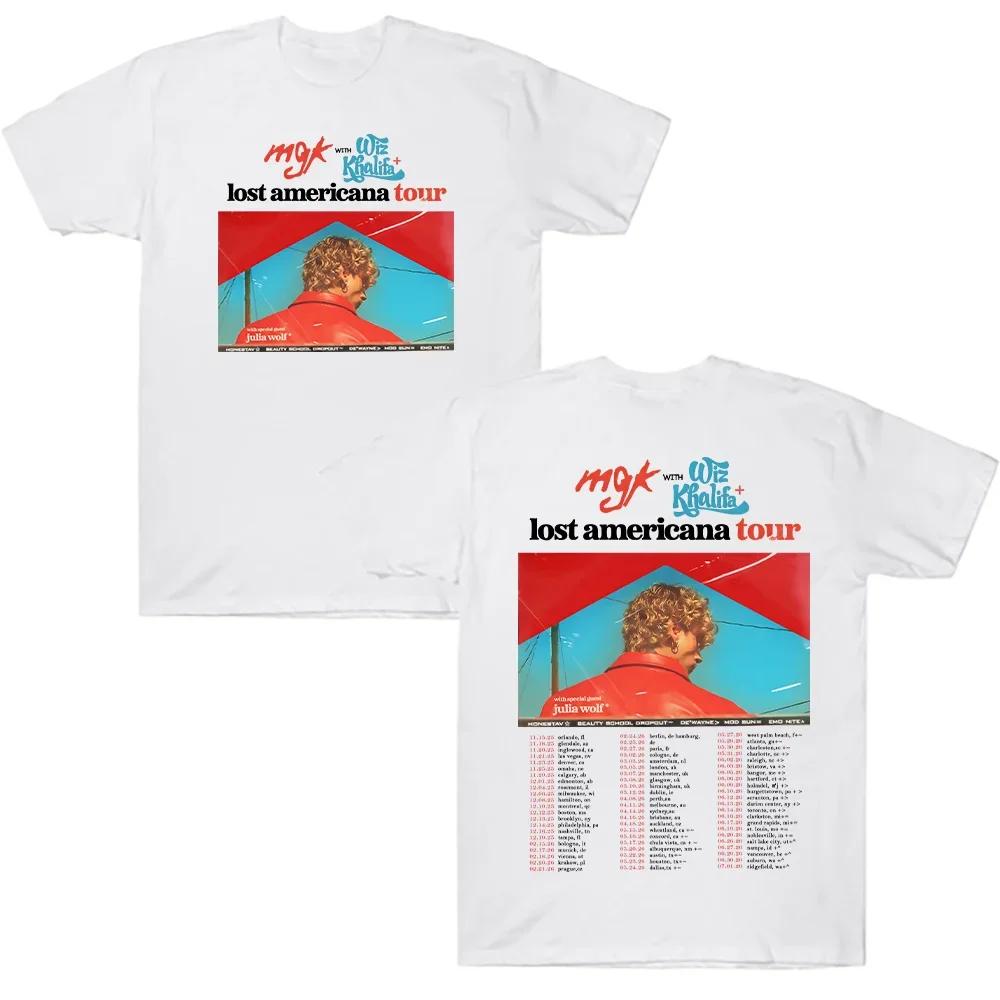 Rapper Mgk Lost Tour 2026 T Shirts Unisex Round Neck Clothes Unisex New Short Sleeve Tees Summer Breathable Streetwear Black