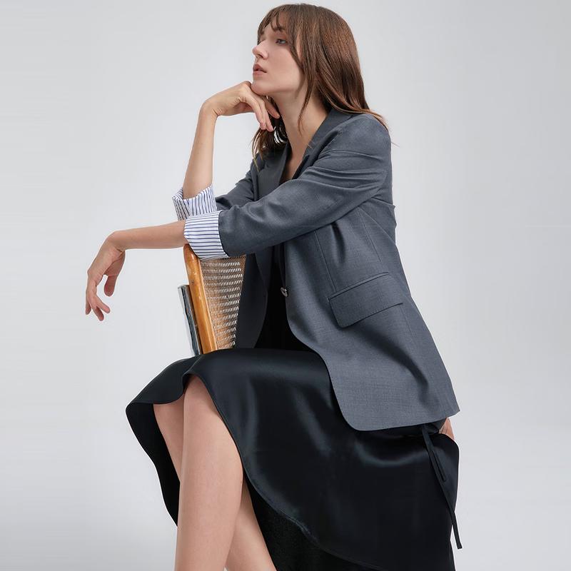 LadyS Elite Cai Wenjing Collection Deep Space Grey Wool Suit
