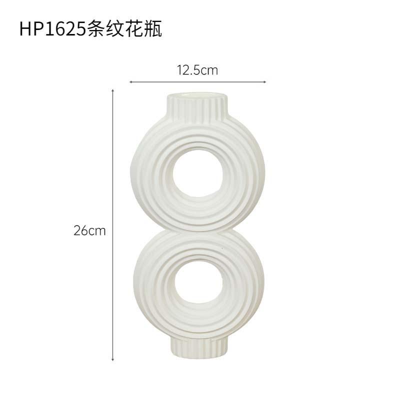 

Nordic White Striped Ceramic Vase for Dried Flowers Office Vases for Interior Home Decorations Room Decor Modern