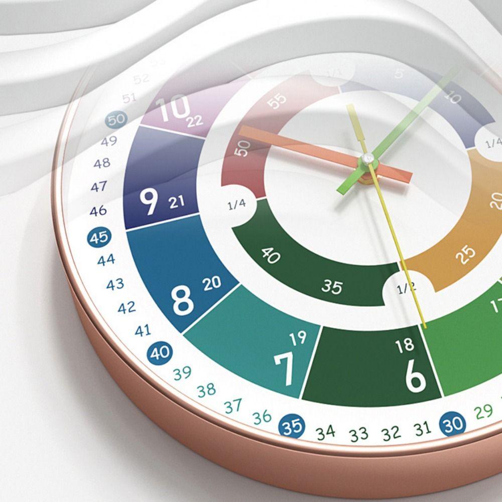 Digital Pattern Early Education Wall Clock Round Learning Wall Hanging Clock  Kitchen