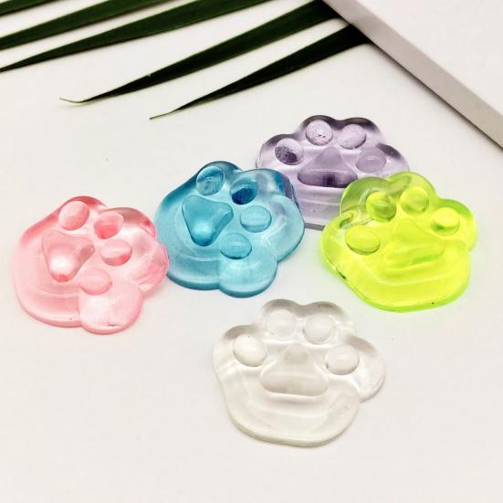 5Pcs Ice Cube Squeeze Toy Stretchy Transparent Cat Paw Sensory Toy Anxiety Relief Stress Ball Classroom Prizes Party Favors