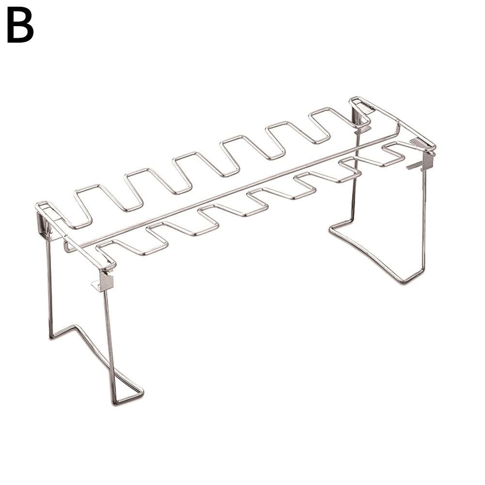

Решетка для куриных ножек с антипригарным покрытием для гриля, барбекю, решетка для ребрышек, ножка для курицы из нержавеющей стали W3Y0 Silvery-14-cara