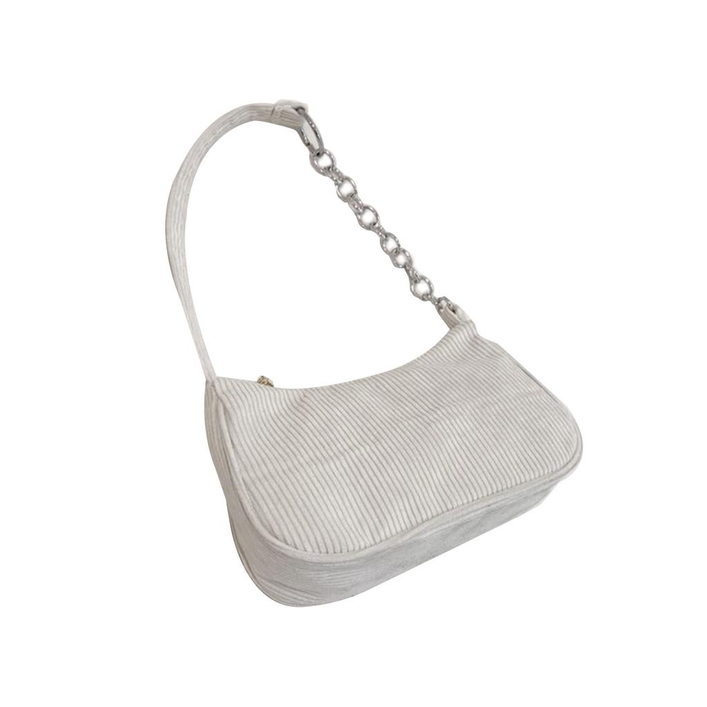 Vintage Messenger Bag Schultertasche mit Reißverschluss Streifen Kord Umhängetasche Allround-Handtasche für Frauen Mädchen Alltagskleidung