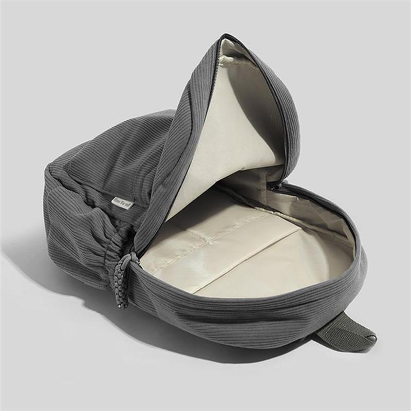 Neutral Corduroy Backpack Large Capacity Backpacks Stylish Versatile Color Optis Casual Daypack for Daily Use School or Travel