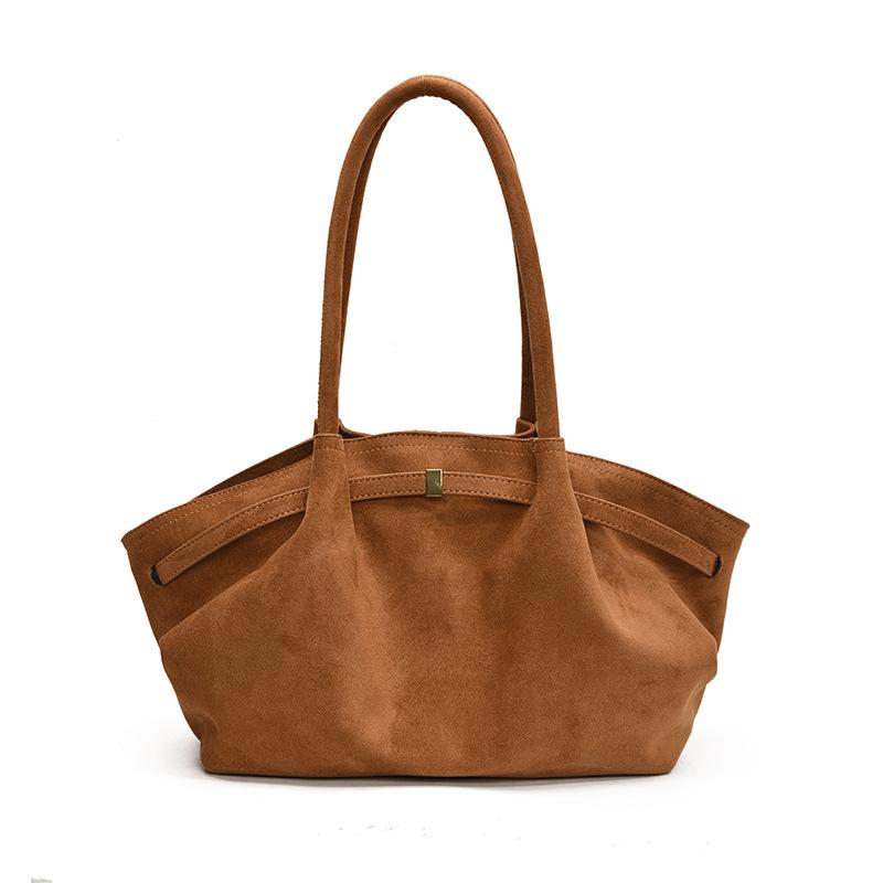 Niche Design Same Style Belt Buckle Handbag Tote Bag Bat Bag Matte Suede Wing Bag