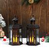 Vintage Candle Holder Lanterns 10 Inch High Decorative Hanging Lantern Bird Cage Metal Candle Holder Black Garden Home Decor