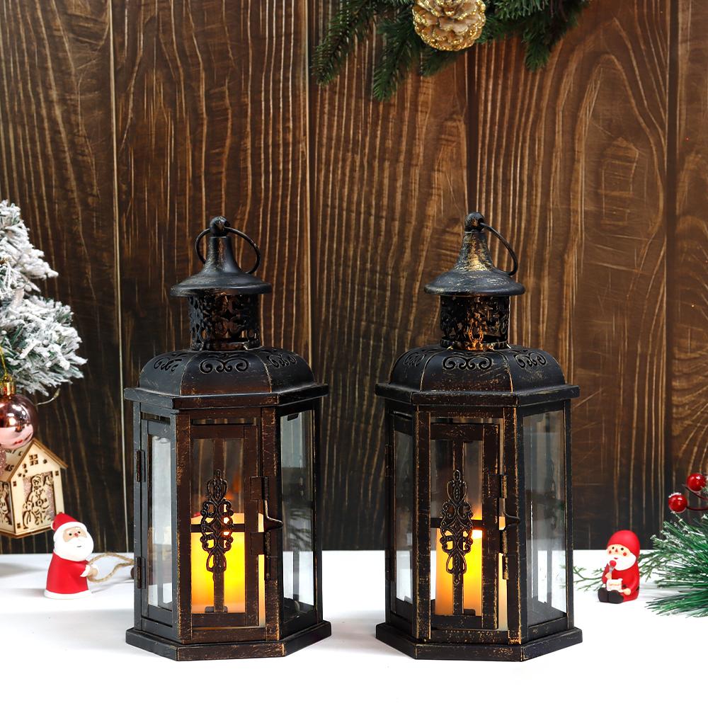 Vintage Candle Holder Lanterns 10 Inch High Decorative Hanging Lantern Bird Cage Metal Candle Holder Black Garden Home Decor