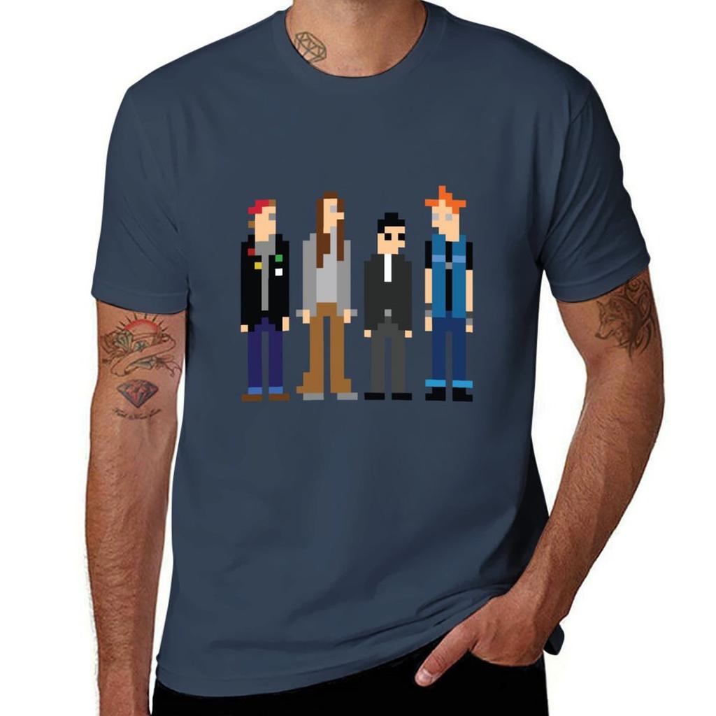 Rick Neil Mike y Vyvyan Pixel Art Camiseta Inspirada en The Young Ones camisetas personalizadas para aficionados al deporte hombre