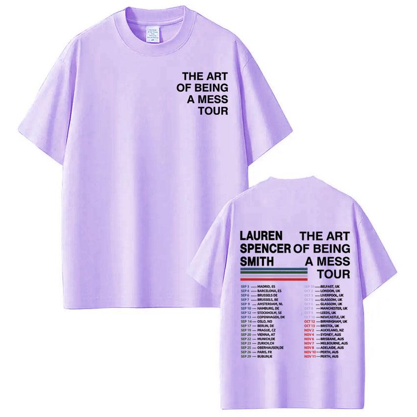 

Lauren Spencer Smith The Art of Being A Mess Tour Vintage Tees Men Women Fashion Loose T-shirt Cotton Casual T-shirts Fan Gifts 4XL