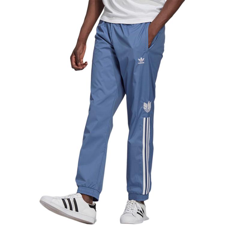 Adidas Originals Striped Casual Cuffed Sports Pants Men Bottoms Blue GN3534