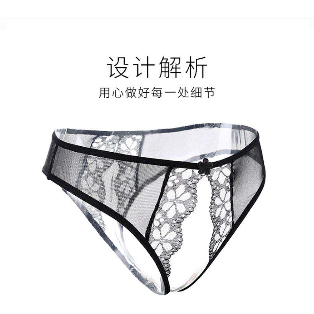 Sexy Underwear Sexy T-shaped Open Panties Thong Women's Lace Sao Low Waist Hot Open Crotch Temptation Transparent