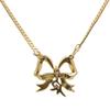 Used NINA RICCI Necklace NR Logo Metal Gold Plating