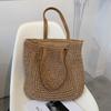 Yogodlns Summer Large Capacity Straw Shoulder Bag Rattan Beach Bags Woven Handle Bag