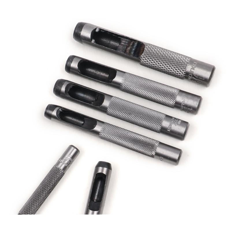 15Pcs Hollow Punch Set Heavy Duty Round Leather Hole Punching Tool for Watch Cloth Belt Gaskets with Storage Case