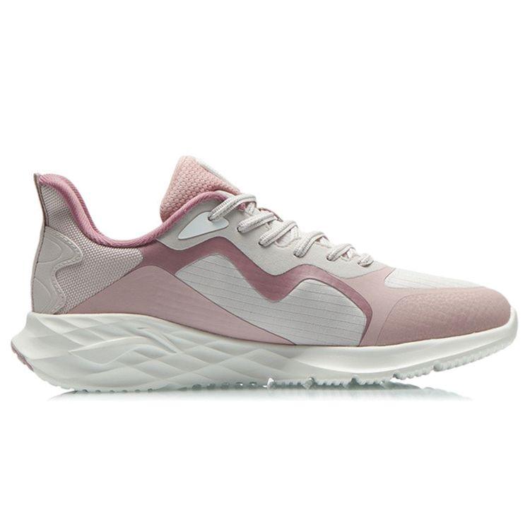 Li Ning Reflective Casual Wear Resistant Shock Absorbing Low Top Running Shoes Women Sneakers Light-Purple Pink ARSR046-1