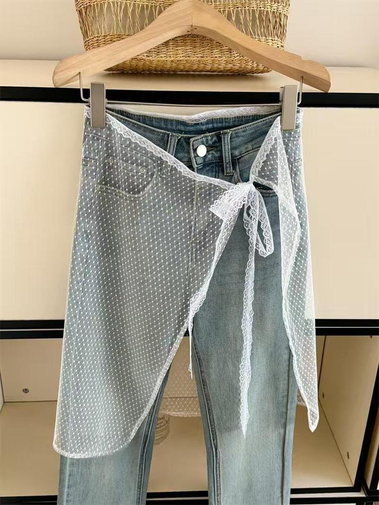 Korean Style Summer Lace Triangle Scarf with Pastoral Mori Waistband for Girls - Literary Outing Accessory