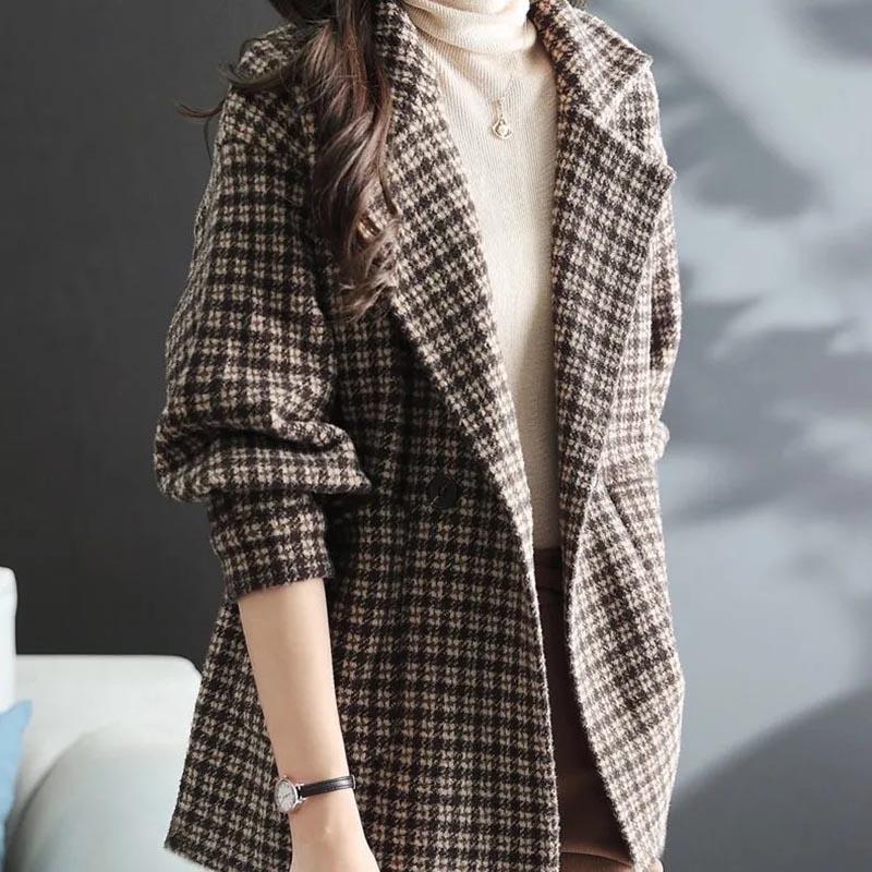 Coat for Women Cotton Winter Thickened Casual Versatile Oversize Double Layer Button Cardigan Suit Jacket
