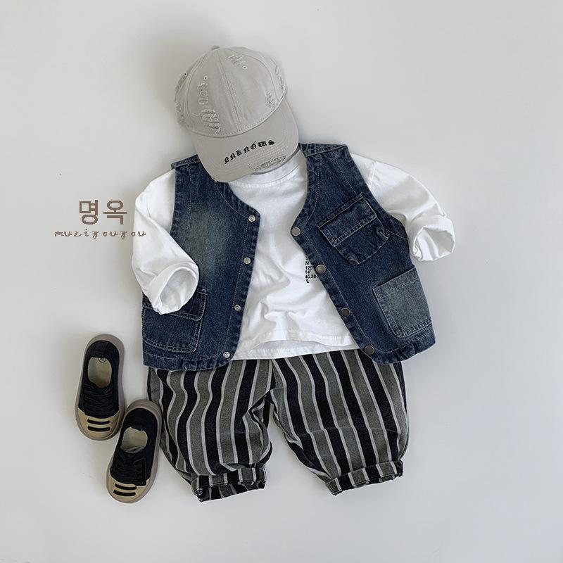 Kids Unisex Casual Letter Print Black White Long Sleeve T Shirt Top