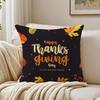 Thanksgiving Pumpkin Maple Leaf Cushion Cover Linen Minimalist Soft  for Sofa Bed Home Room Decor