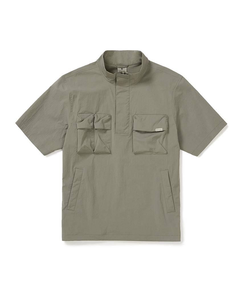 Snowpeak Apparel Root Stand Neck Short Sleeve Anorak (S25Mmran64) Khaki Gray