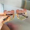 Cartoon Bear Kids Sunglasses Rimless Eyewear Party Children Sun Glasses  for Boys Girls
