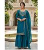 Damen Bollwood Fendy Stoff Salwar Anzug Sharara Set Indischer Designer Partykleidung Salwar Kameez