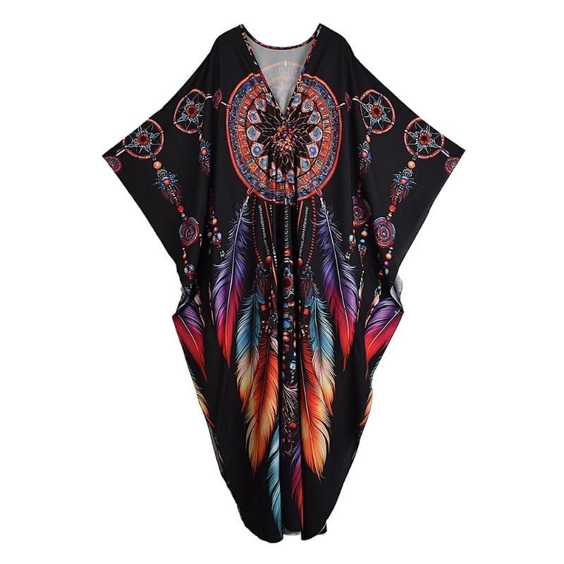 XITAO Bat Wing Sleeve Loose Print Dress GJ1202