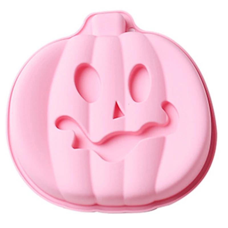 

Хэллоуин Силиконовые Трафареты Лицо Тыквы Форма для Выпечки Торта Литьевая Форма Шаблон для Мягких Пудингов Для 8,3 дюйма Репостерия розовый