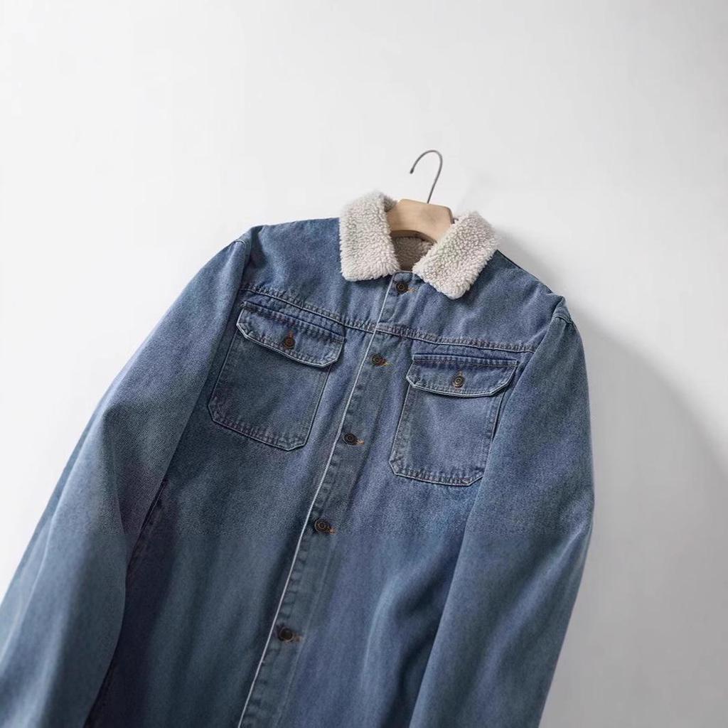 Men's Thickened Lambswool Denim Jacket - Warm, Trendy, Casual Winter Outerwear