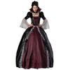 Womens Gothic Vampire Witch Costume Dress With Detachable Bustle Skirt Halloween Party Cosplay