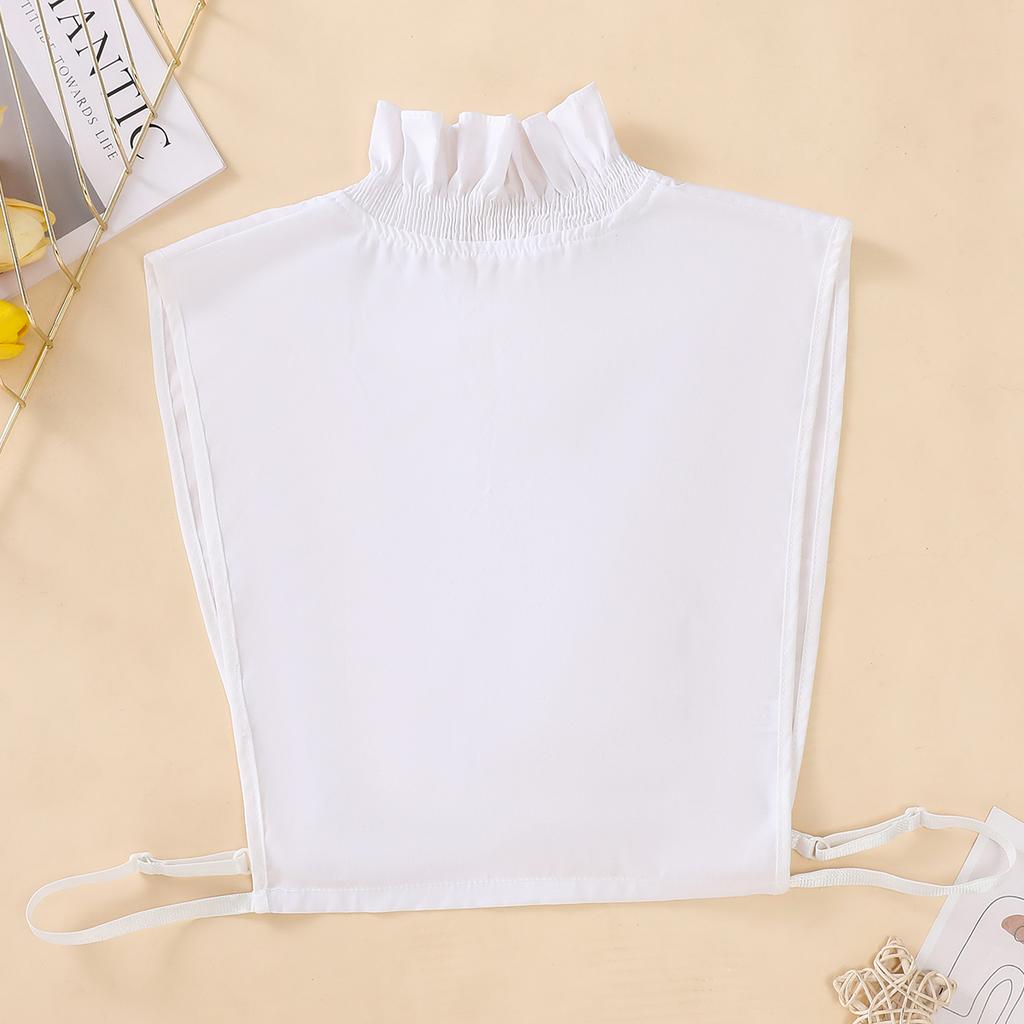 Ladies Elegant Pleated Lace Fake Collar, Deep V-Shaped Fake Collar with Decorative Collar, Temperament Fake Collar